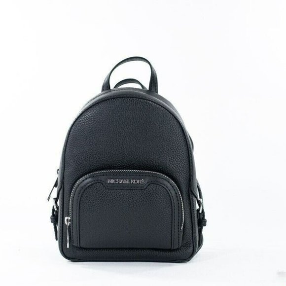 Michael Kors Jaycee Mini XS Black PVC Zip Pocket Shoulder Backpack Bag main image 4